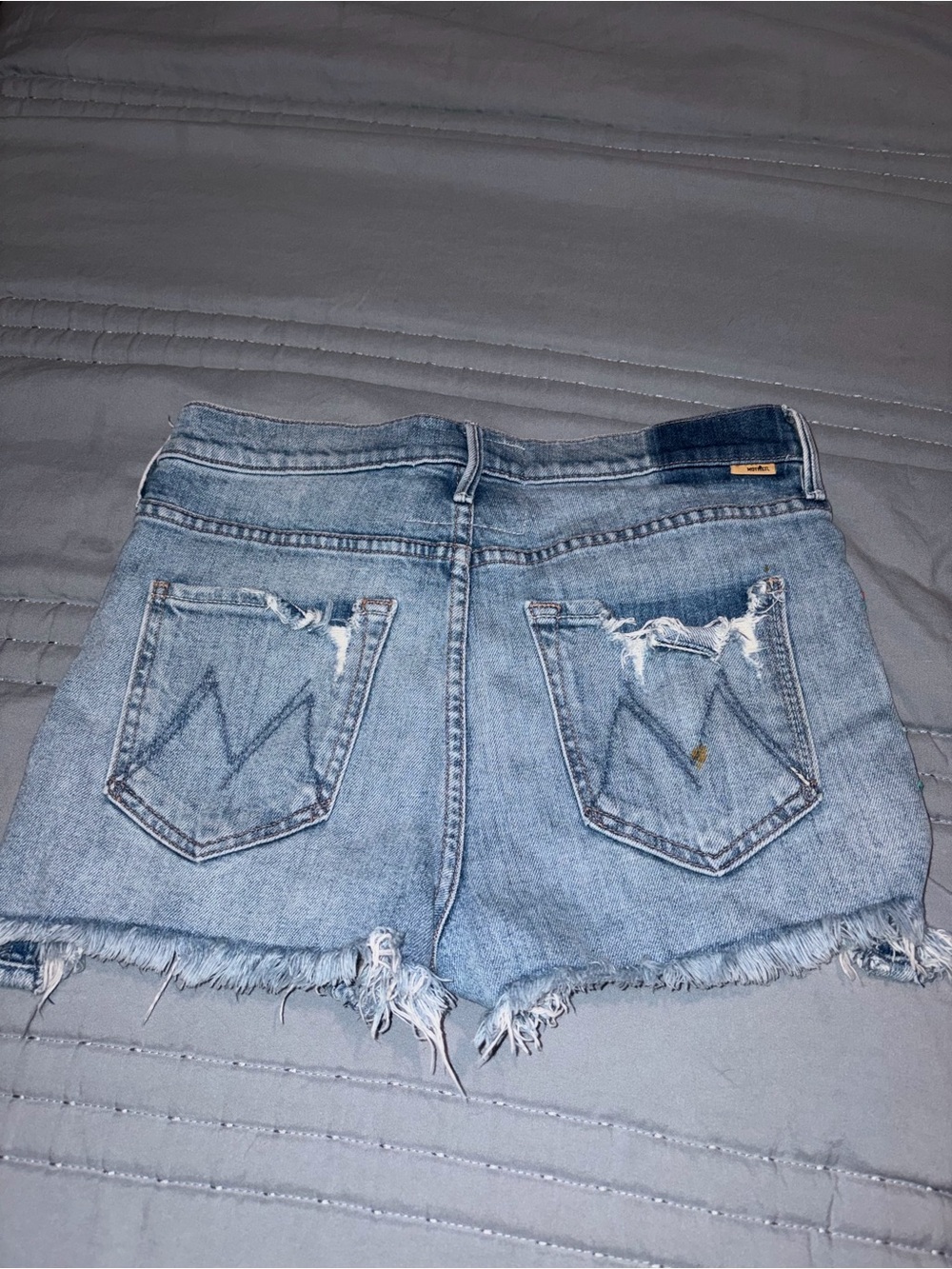 Mother Embroidered Floral Denim Shorts - Blue size 26 - Picture 6 of 14
